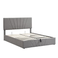 Queen Size Upholstered Platform Bed With A Hydraulic Storage System Gray Gray Upholstered