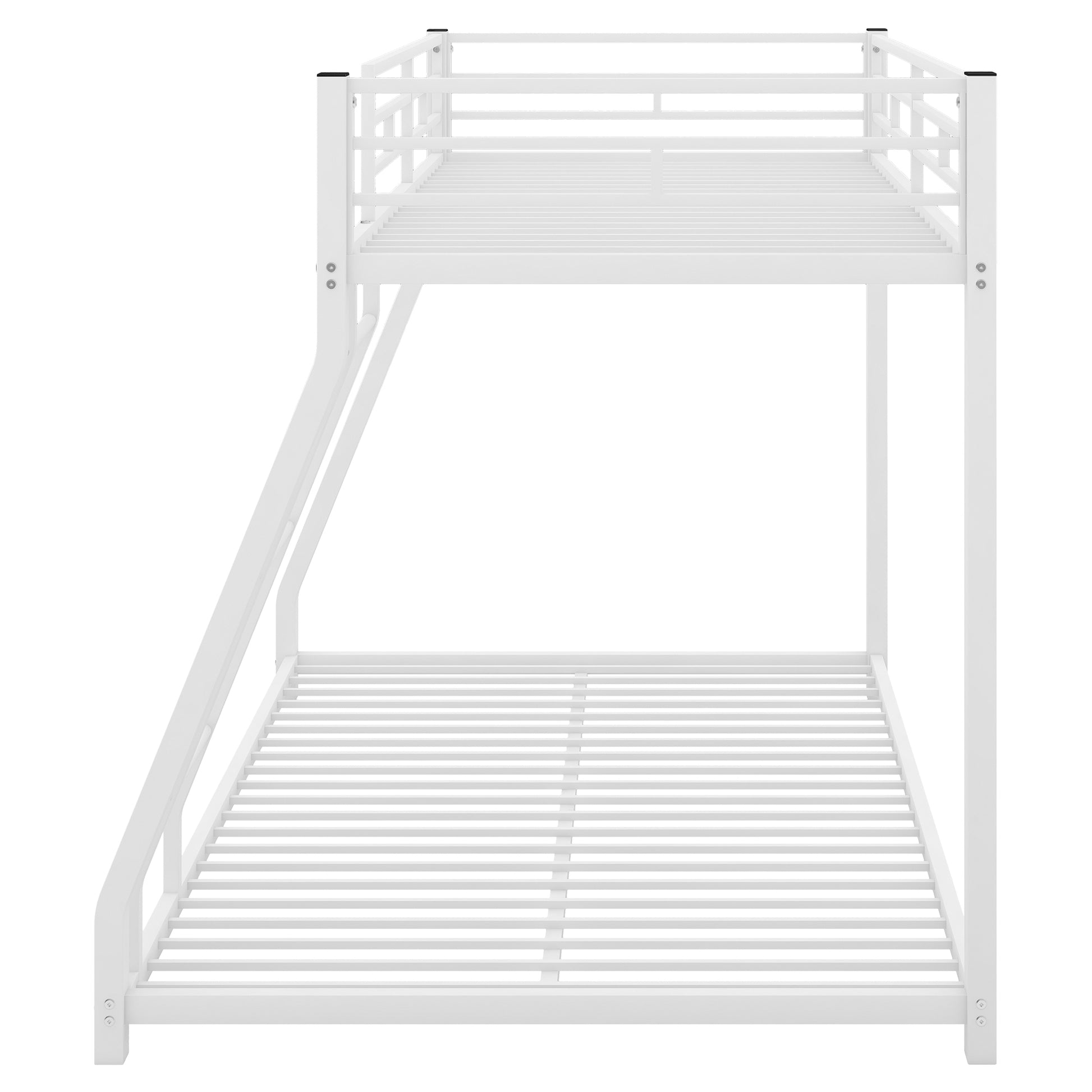 Metal Floor Bunk Bed, Twin Over Full,White Old Sku:Mf193244Aak White Metal