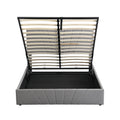 Queen Size Upholstered Platform Bed With A Hydraulic Storage System Gray Gray Upholstered