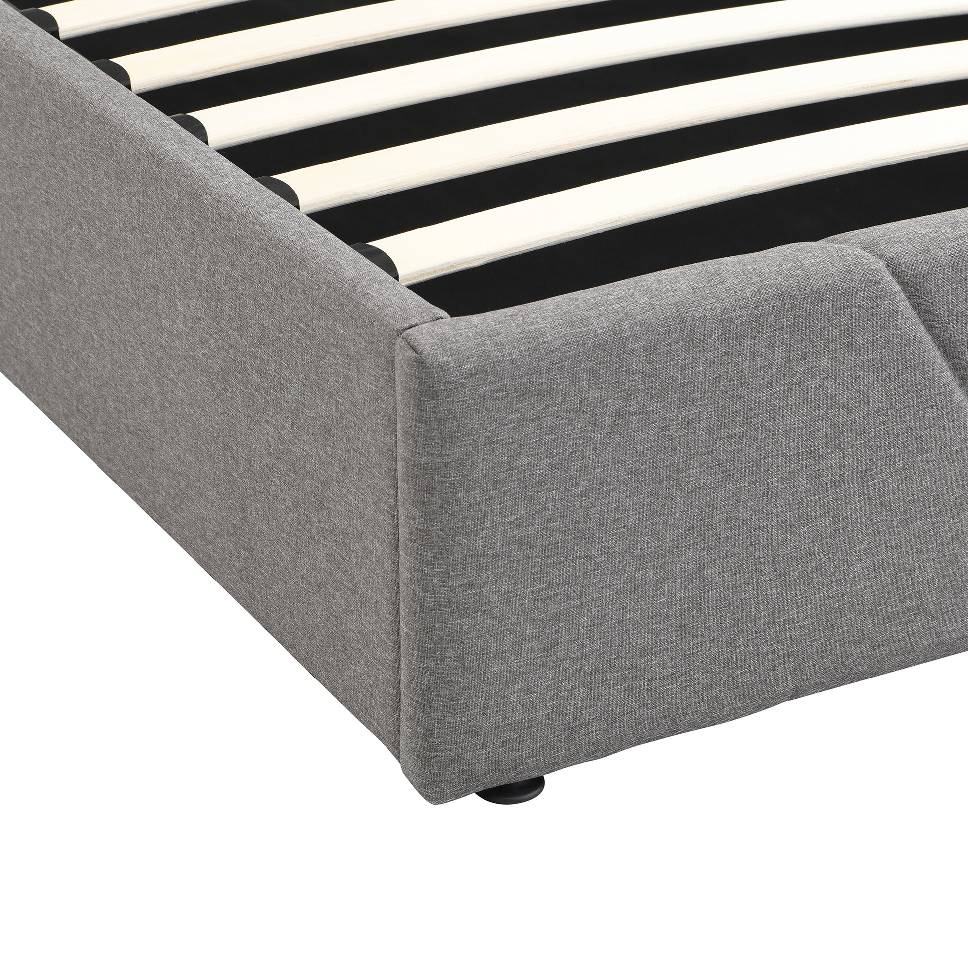 Queen Size Upholstered Platform Bed With A Hydraulic Storage System Gray Gray Upholstered