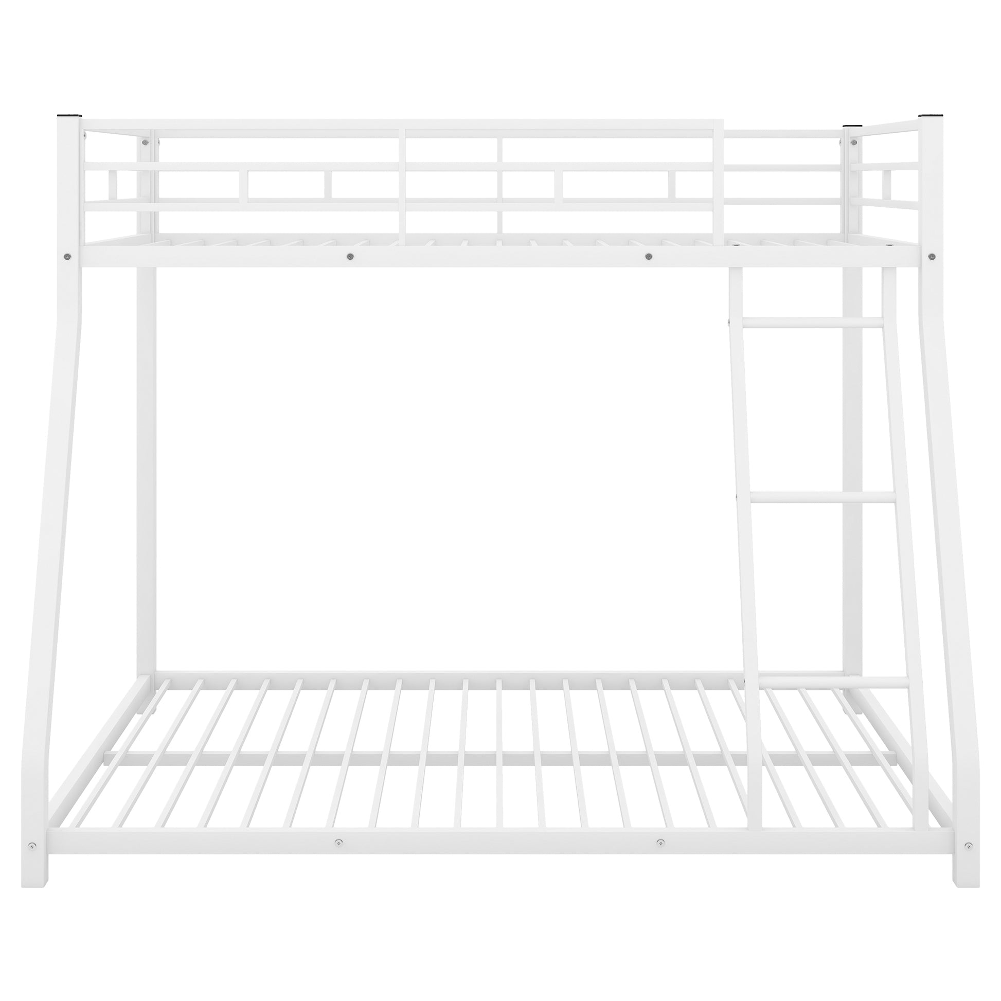 Metal Floor Bunk Bed, Twin Over Full,White Old Sku:Mf193244Aak White Metal