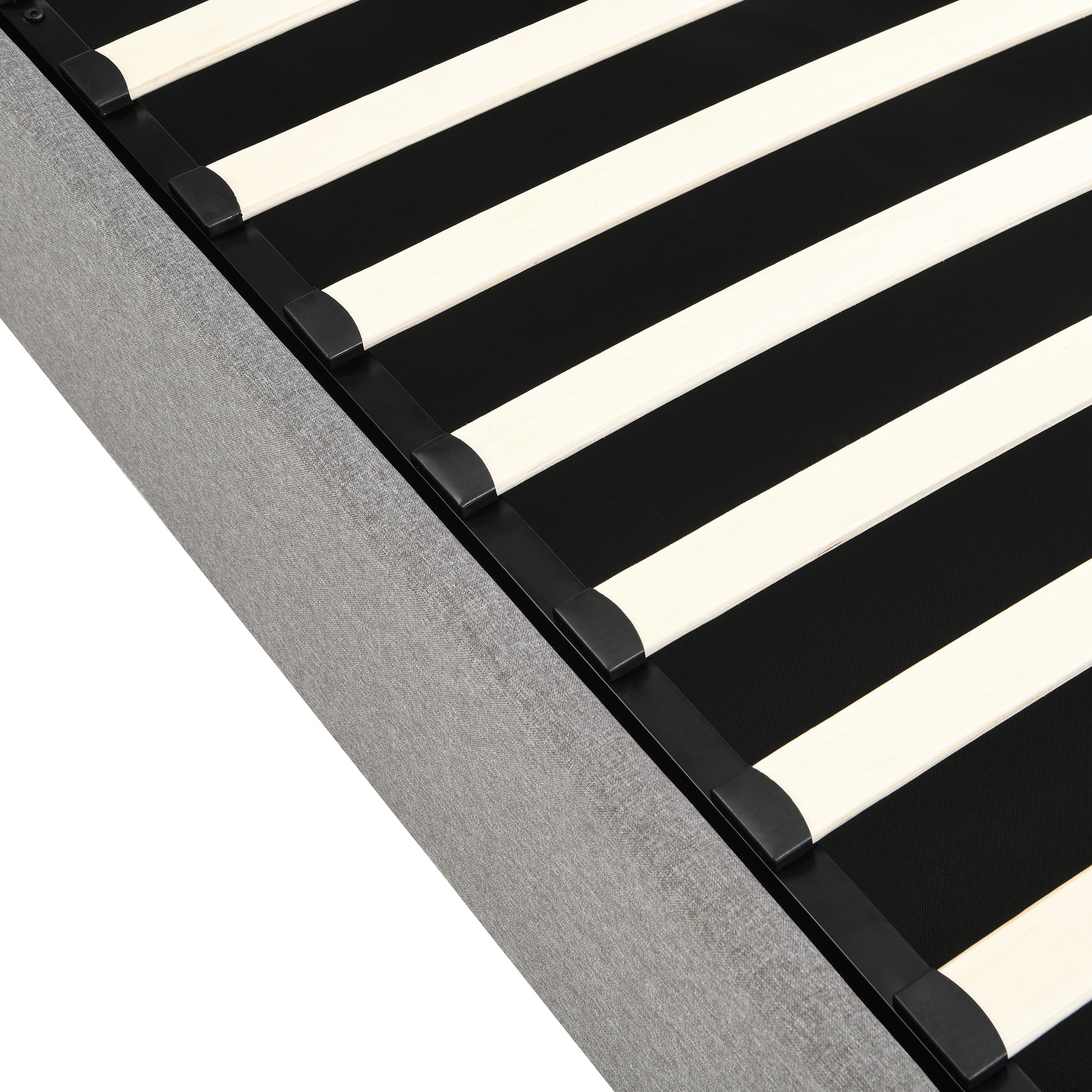 Full Size Upholstered Platform Bed With A Hydraulic Storage System Gray Gray Upholstered