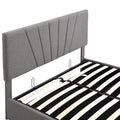 Queen Size Upholstered Platform Bed With A Hydraulic Storage System Gray Gray Upholstered
