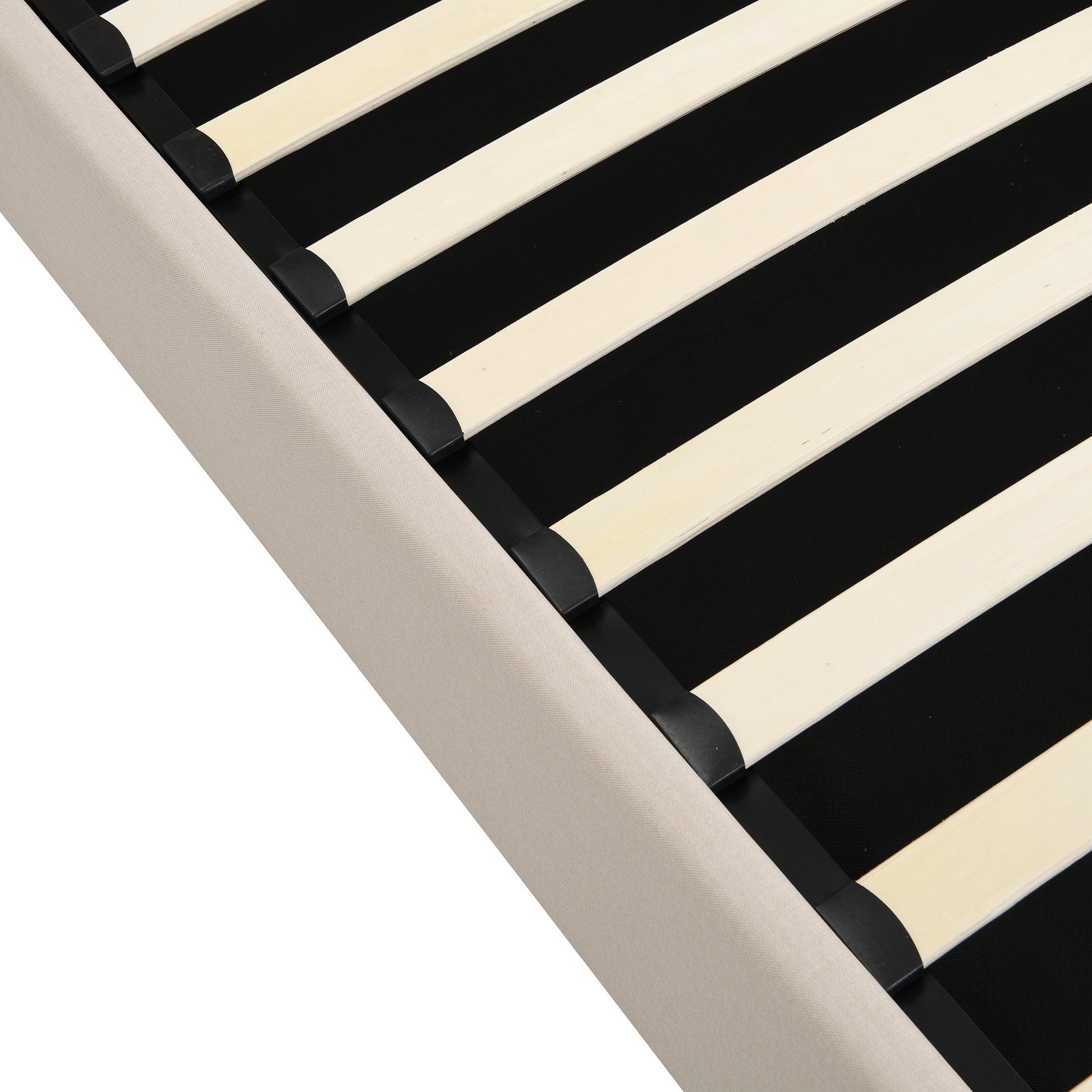 Queen Size Upholstered Platform Bed With A Hydraulic Storage System Beige Beige Upholstered