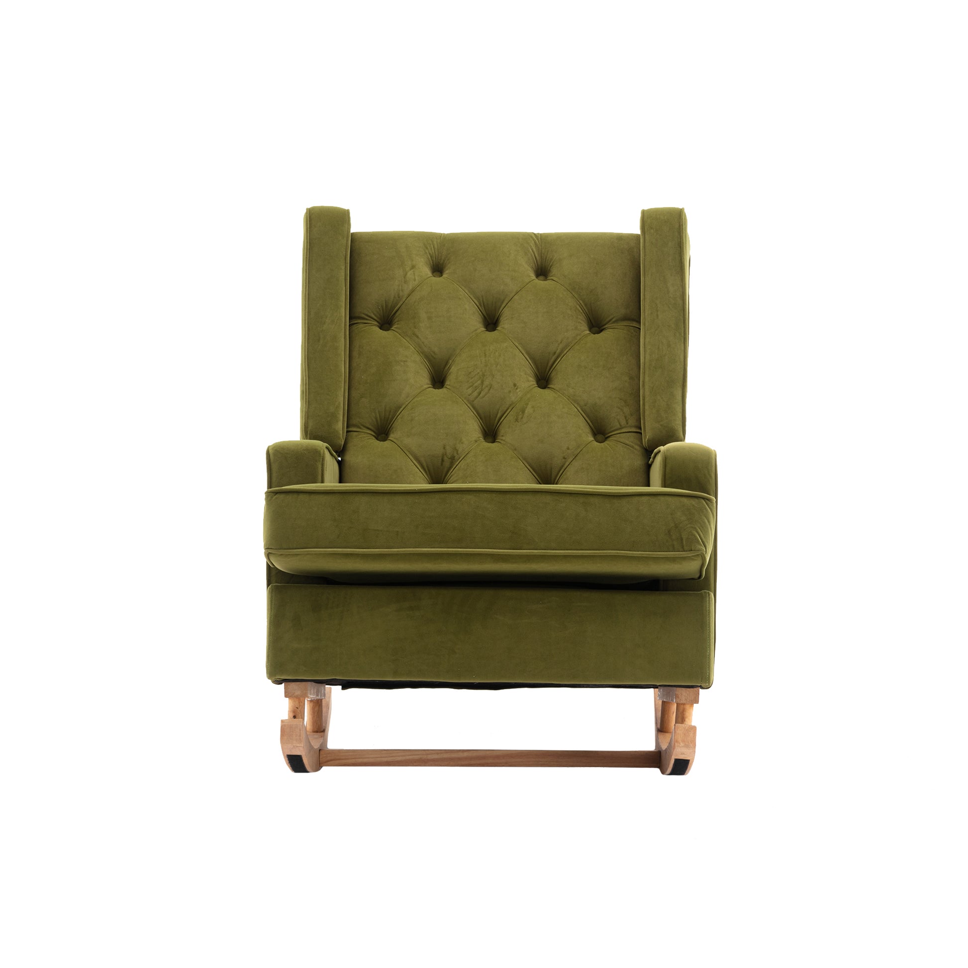 Coolmore Living Room Comfortable Rocking Chair Accent Chair Olive Polyester