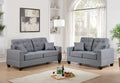 Living Room Furniture 2Pc Sofa Set Grey Polyfiber Tufted Sofa Loveseat W Pillows Cushion Couch Grey Wood Primary Living Space Tufted Back Contemporary,Modern Pine Square Arms Particle Board 4 Seat