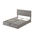 Queen Size Upholstered Platform Bed With A Hydraulic Storage System Gray Gray Upholstered