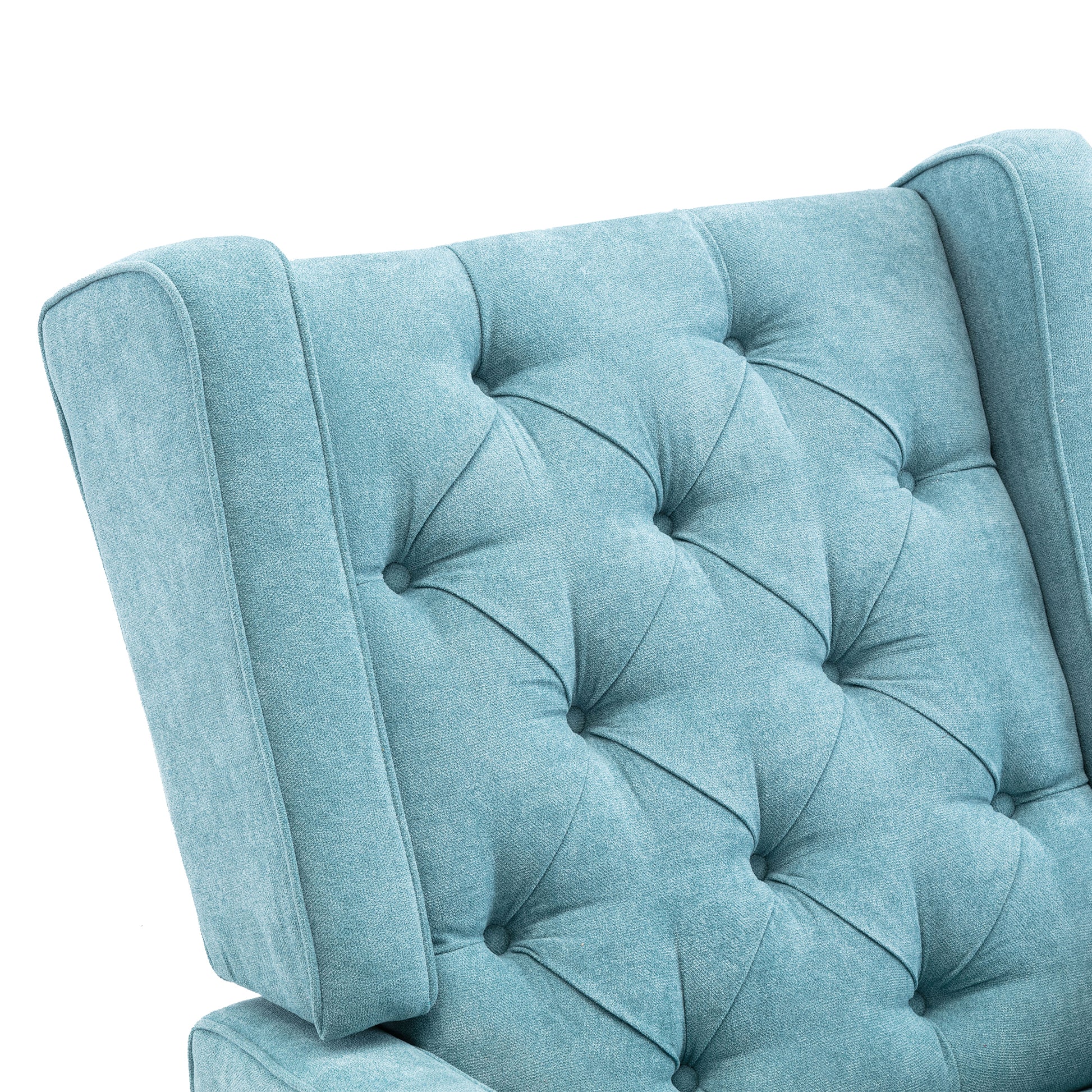 Coolmore Nursery Rocking Chair Upholstered Mid Century Modern Rocker Oversized Armchair For Living Room With Solid Wood Base Mint Green Mint Green Foam Polyester