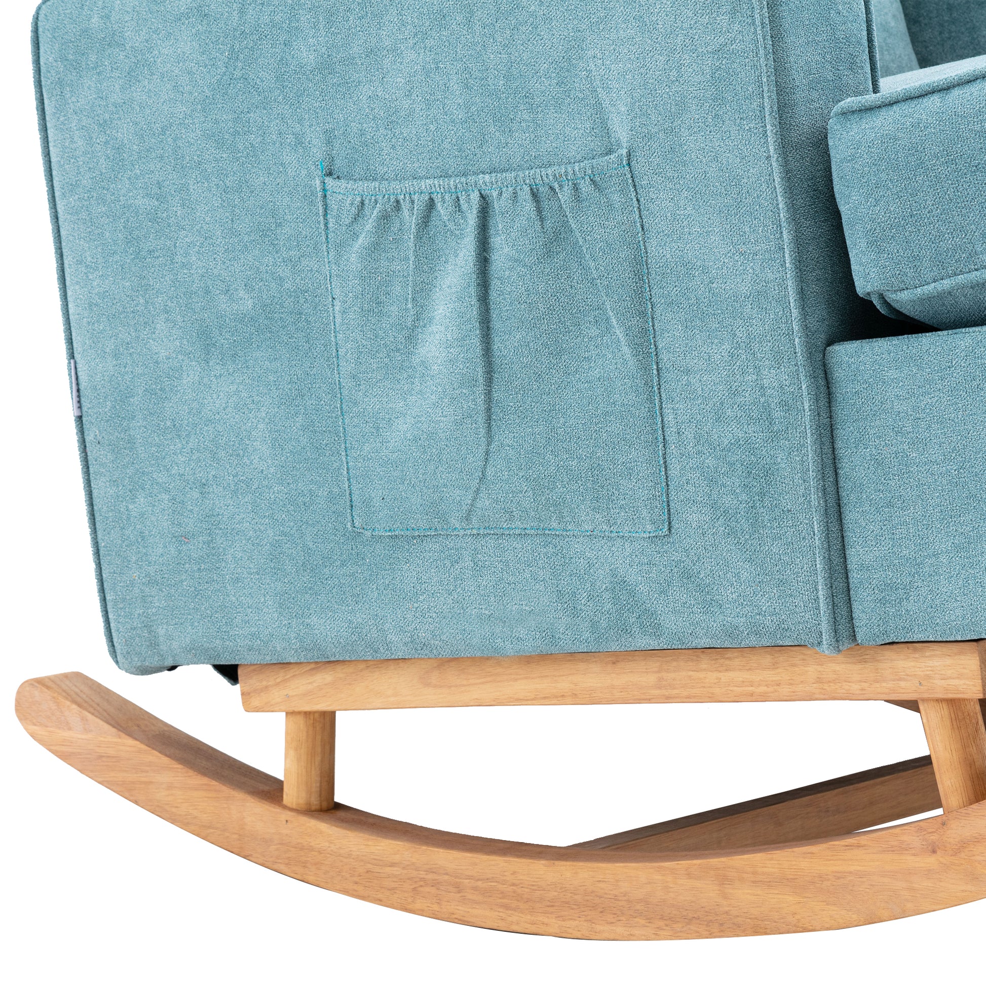 Coolmore Nursery Rocking Chair Upholstered Mid Century Modern Rocker Oversized Armchair For Living Room With Solid Wood Base Mint Green Mint Green Foam Polyester