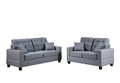 Living Room Furniture 2Pc Sofa Set Grey Polyfiber Tufted Sofa Loveseat W Pillows Cushion Couch Grey Wood Primary Living Space Tufted Back Contemporary,Modern Pine Square Arms Particle Board 4 Seat