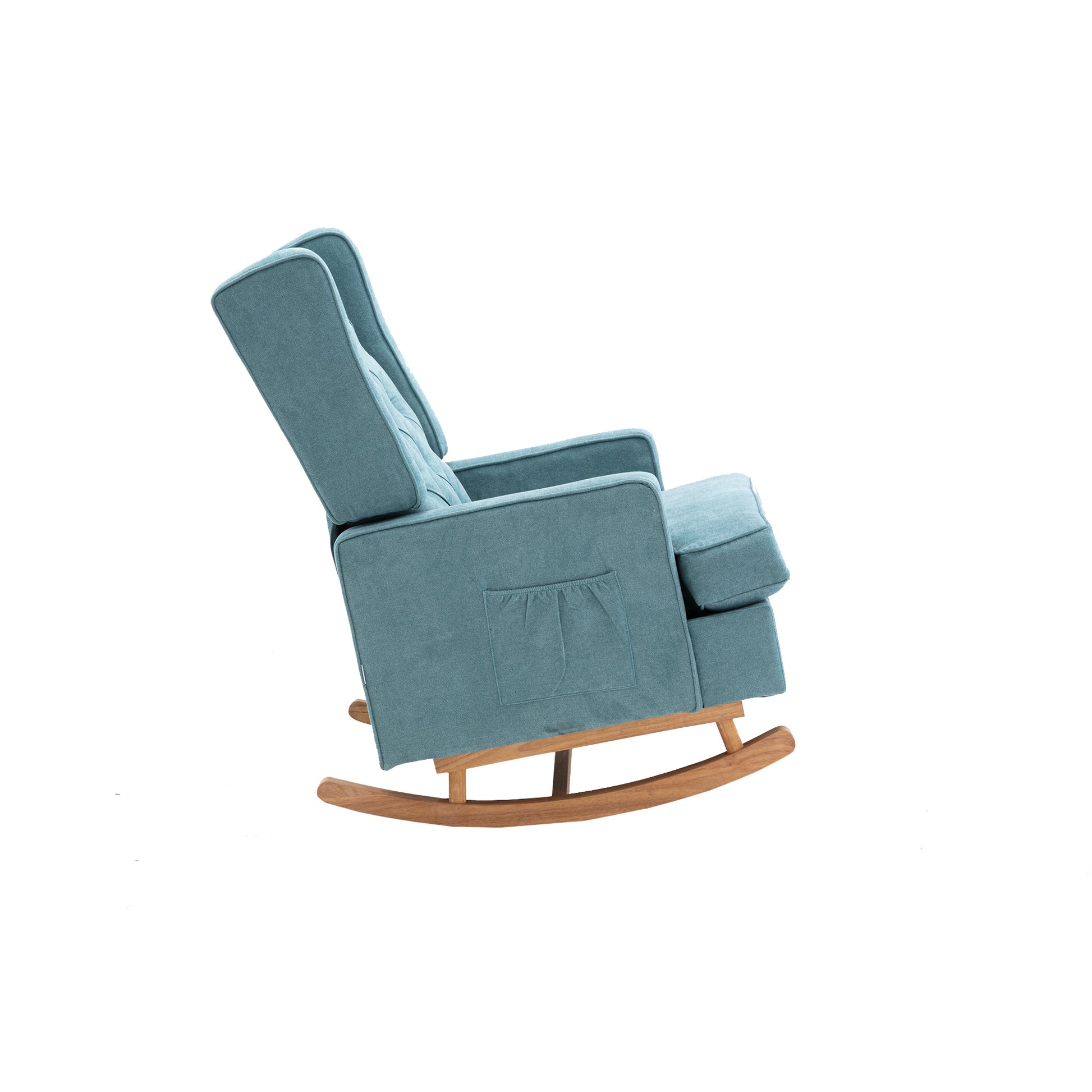 Coolmore Nursery Rocking Chair Upholstered Mid Century Modern Rocker Oversized Armchair For Living Room With Solid Wood Base Mint Green Mint Green Foam Polyester