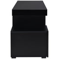 Modern Style 16 Colored Led Lights Tv Cabinet, Uv High Gloss Surface Entertainment Center With Dvd Shelf, Up To 70 Inch Tv, Black Black Particle Board