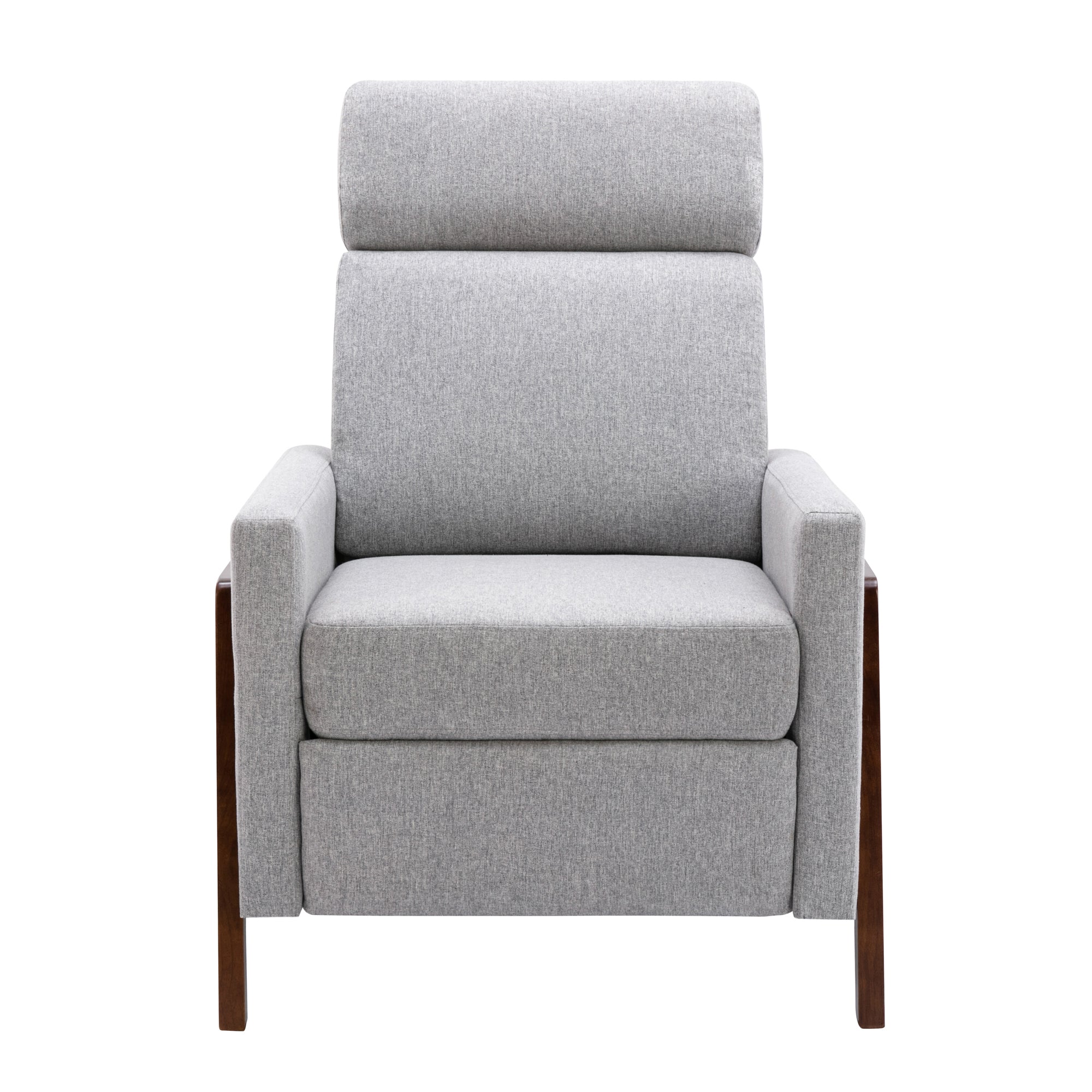 Wood Framed Upholstered Recliner Chair Adjustable Home Theater Seating With Thick Seat Cushion And Backrest Modern Living Room Recliners, Gray Old Sku:Pp289527Aae Gray Linen