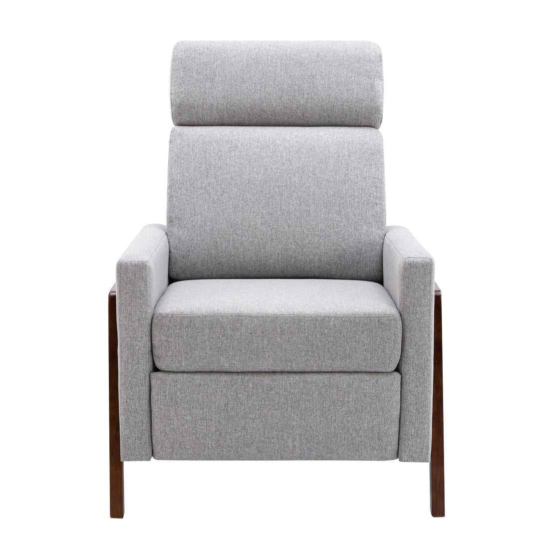 Wood Framed Upholstered Recliner Chair Adjustable Home Theater Seating With Thick Seat Cushion And Backrest Modern Living Room Recliners, Gray Old Sku:Pp289527Aae Gray Linen