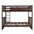 Full Over Full Bunk Bed With Ladders And Two Storage Drawers Espresso Old Sku:Lt000365Aap Espresso Solid Wood