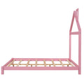 Full Size Wood Platform Bed With House Shaped Headboard Pink Pink Solid Wood