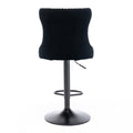 Swivel Velvet Barstools Adjusatble Seat Height From 25 33 Inch,17.7 Inch Base, Modern Upholstered Bar Stools With Backs Comfortable Tufted For Home Pub And Kitchen Island,Black,Set Of 2 Black Dining Room American Design Foam Velvet