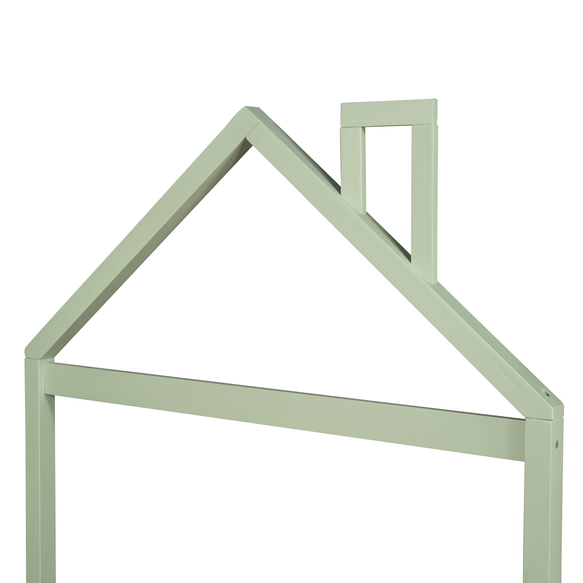 Full Size Wood Platform Bed With House Shaped Headboard Green Green Solid Wood