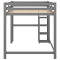 Full Size Loft Bed With Built In Desk And Shelves,Gray Gray Pine