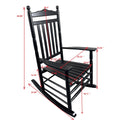 Balcony Porch Adult Rocking Chair Black Black Solid Wood