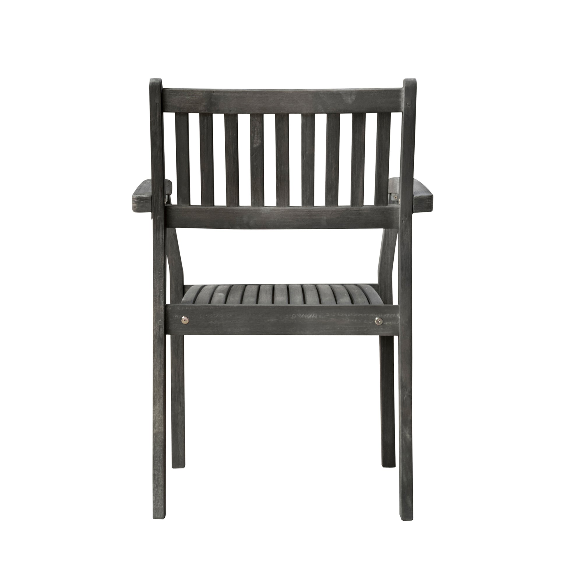 Renaissance Outdoor Patio Hand Scraped Wood Stacking Armchair Set Of 2 Teak Solid Wood