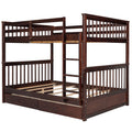 Full Over Full Bunk Bed With Ladders And Two Storage Drawers Espresso Old Sku:Lt000365Aap Espresso Solid Wood