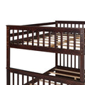 Full Over Full Bunk Bed With Ladders And Two Storage Drawers Espresso Old Sku:Lt000365Aap Espresso Solid Wood