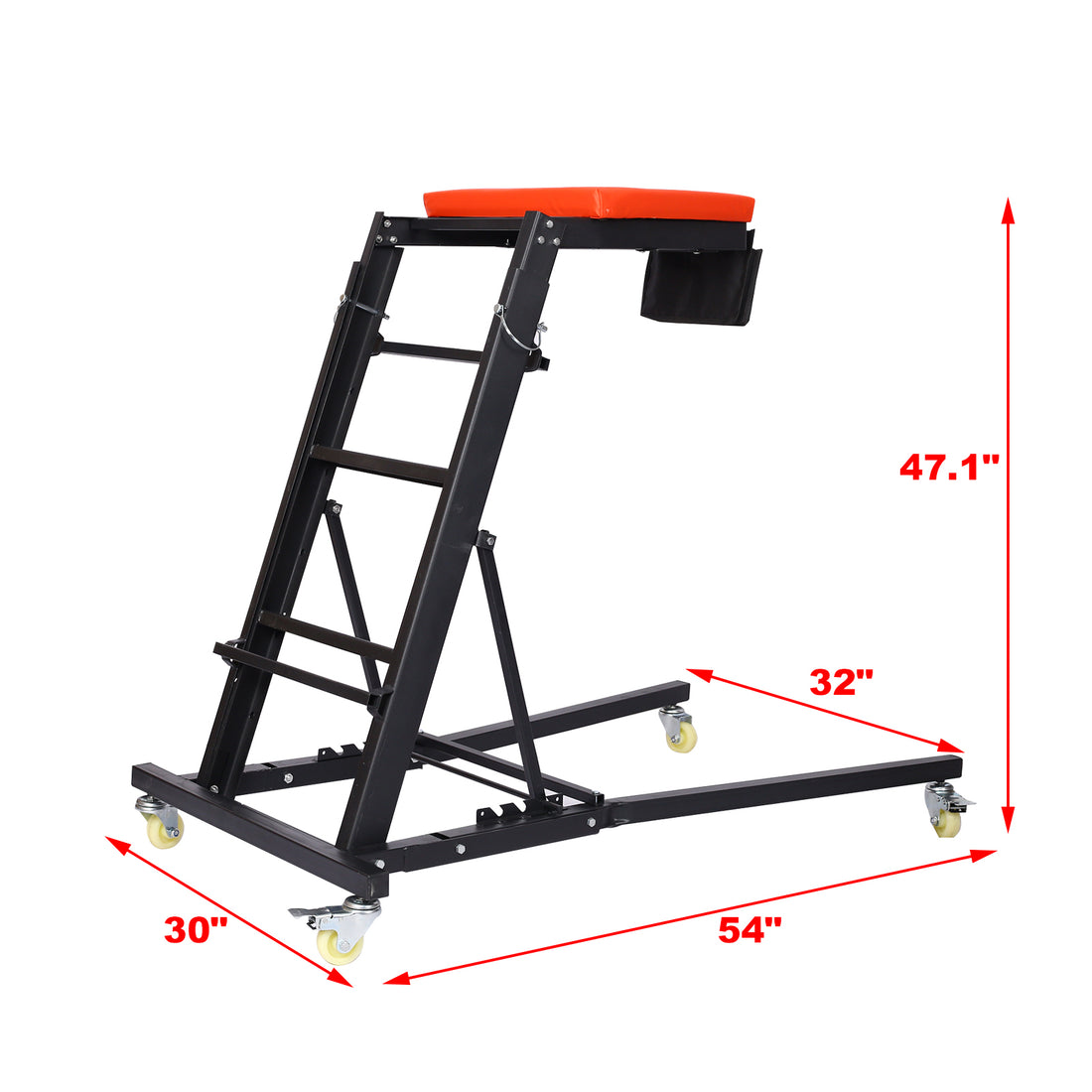 Engine Top Creeper,Foldable Rolling Creeper Black Metal