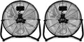 Simple Deluxe 20 Inch 3 Speed High Velocity Heavy Duty Metal Industrial Floor Fans Quiet For Home, Commercial, Residential, And Greenhouse Use, Outdoor Indoor, Black, 2 Pack Black Metal