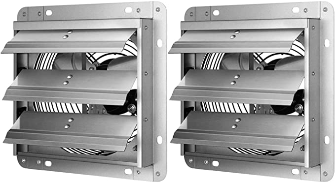 Ipower 7 Inch Shutter Exhaust Fan Aluminum,High Speed,2 Pack, Silver Silver Aluminium