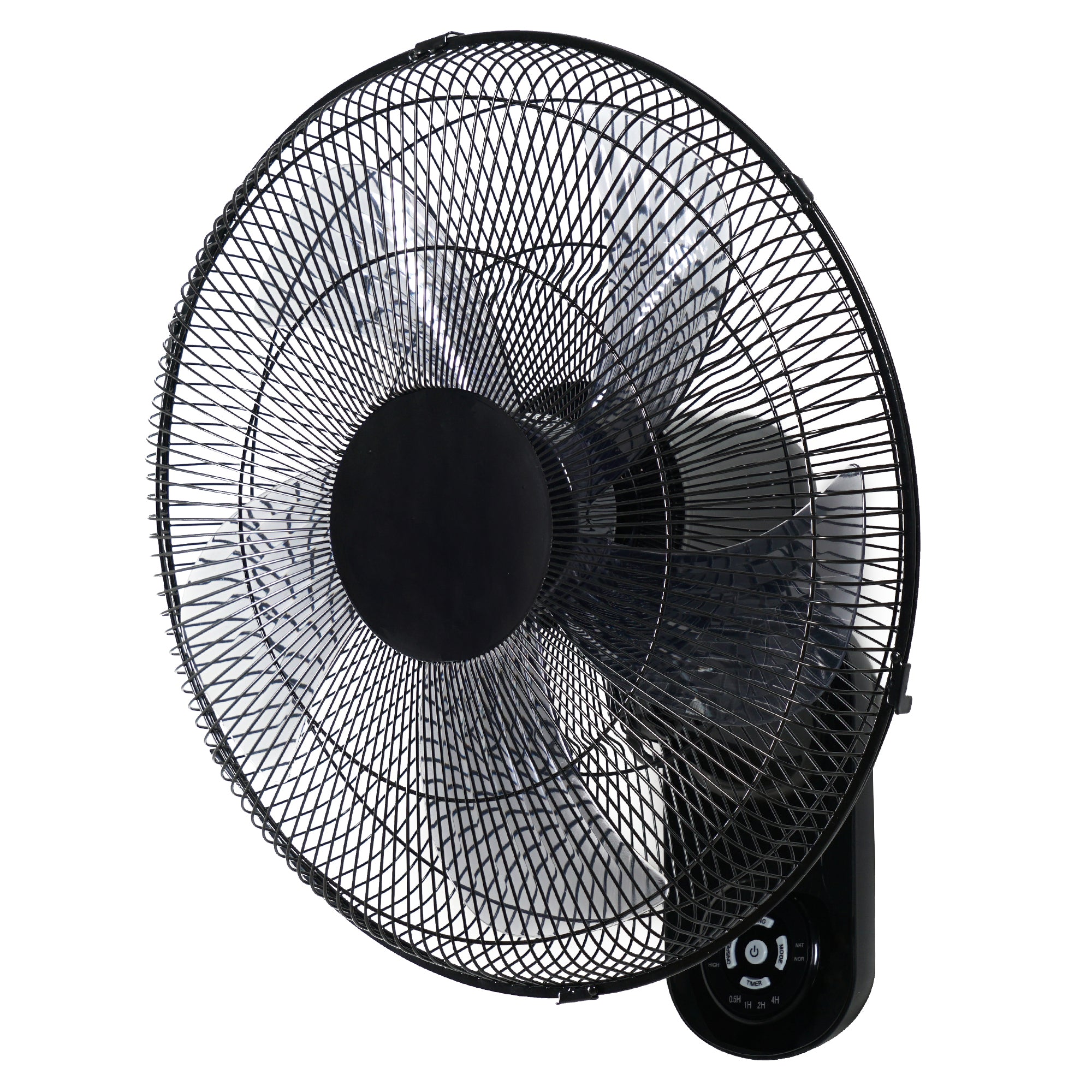 Simple Deluxe 18 Blade Wall Mount Fan, 5 Blades Adjustable 3 Speed Wall Mount Fan For Indoor, Home, Office And College Dorm Use, 90 Degree Horizontal Oscillating, 4 Hours Timer, Black, 1 Pack Black