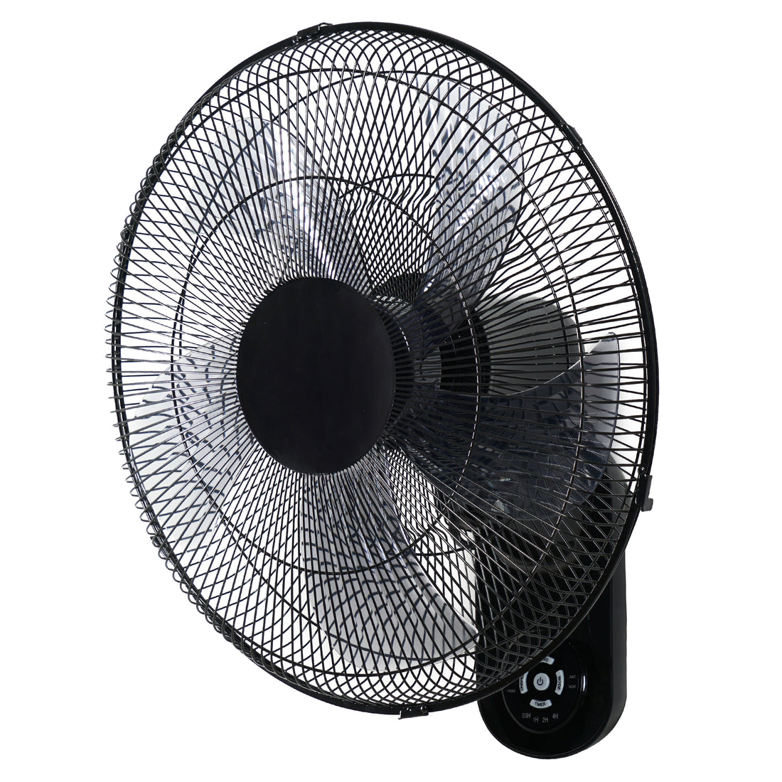 Simple Deluxe 18 Blade Wall Mount Fan, 5 Blades Adjustable 3 Speed Wall Mount Fan For Indoor, Home, Office And College Dorm Use, 90 Degree Horizontal Oscillating, 4 Hours Timer, Black, 1 Pack Black
