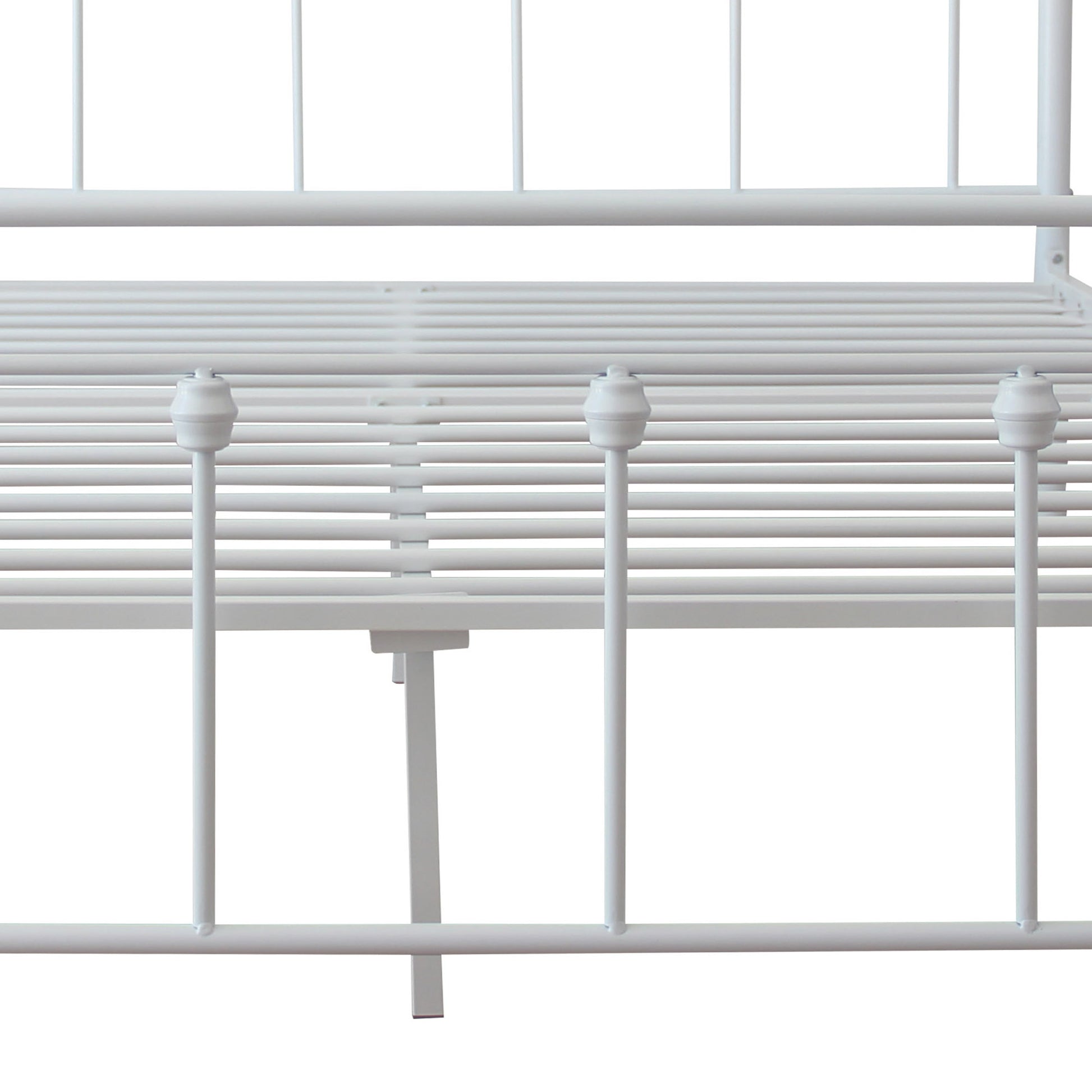 Queen Size Metal Bed Frame With Headboard And Footboard White White Metal