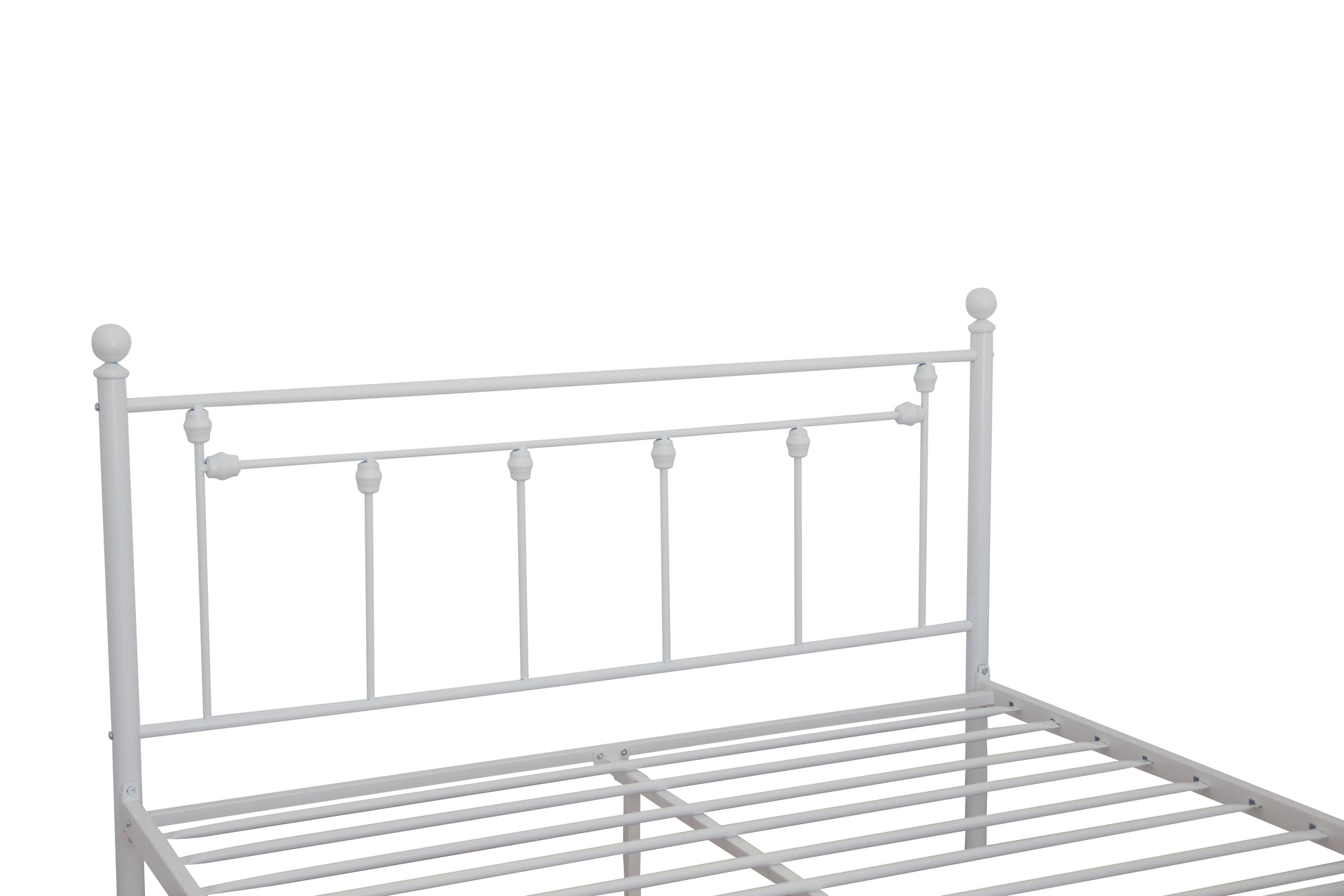 Queen Size Metal Bed Frame With Headboard And Footboard White White Metal