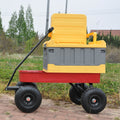Outdoor Wagon All Terrain Pulling Air Tires Children Kid Garden Red Steel