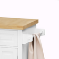 Kitchen Island Cart With Two Storage Cabinets And Two Locking Wheels,43.31 Inch Width,4 Door Cabinet And Two Drawers,Spice Rack, Towel Rack White White Mdf