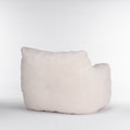 010 Soft Teddy Fabric Tufted Foam Bean Bag Chair With Teddy Fabric Ivory White Ivory Primary Living Space Soft Modern Foam Teddy