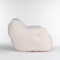 010 Soft Teddy Fabric Tufted Foam Bean Bag Chair With Teddy Fabric Ivory White Ivory Primary Living Space Soft Modern Foam Teddy