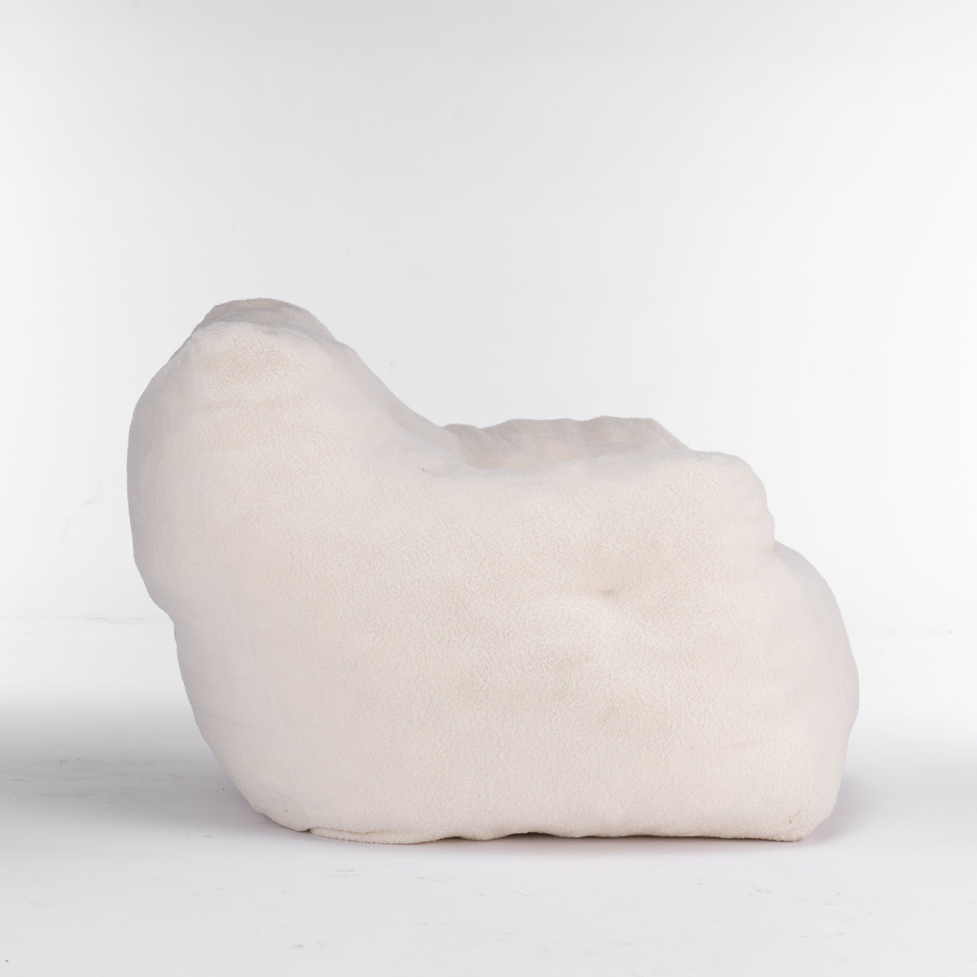 010 Soft Teddy Fabric Tufted Foam Bean Bag Chair With Teddy Fabric Ivory White Ivory Primary Living Space Soft Modern Foam Teddy