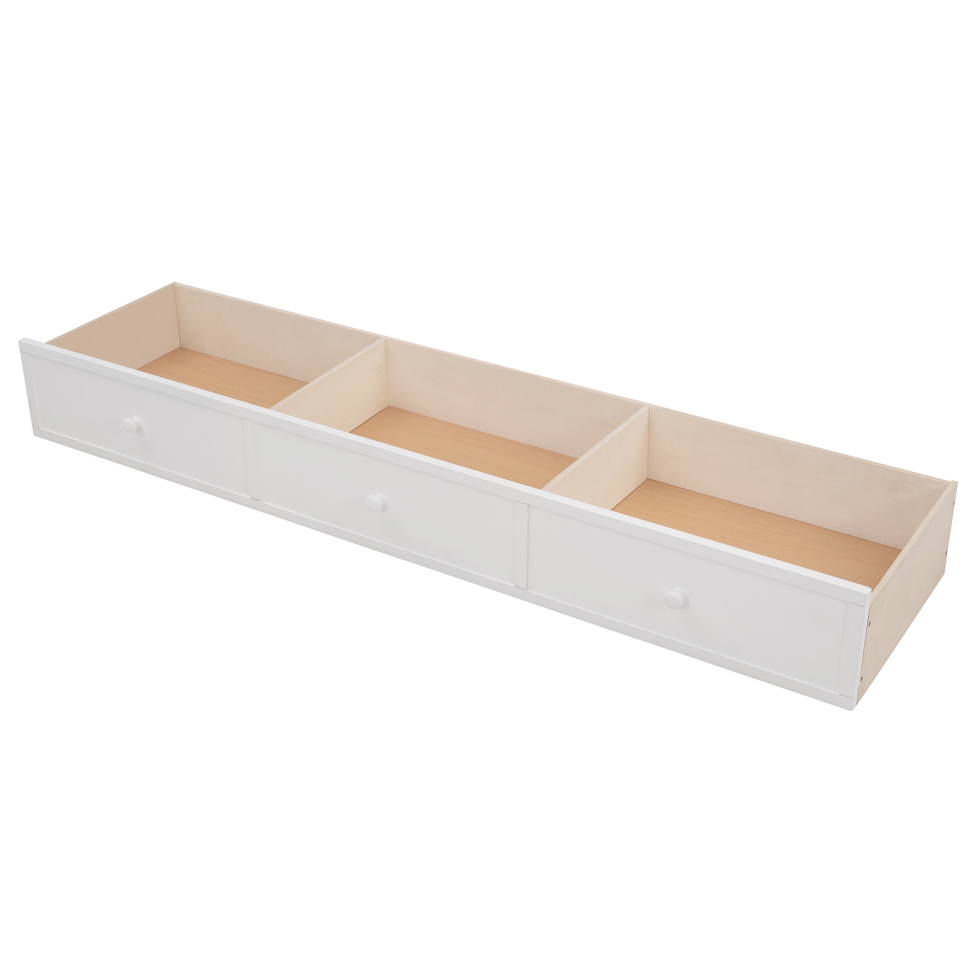 Stairway Full Over Full Bunk Bed With Drawer, Storage And Guard Rail For Bedroom, White Old Sku: Lp000310Aak White Solid Wood