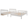 Stairway Full Over Full Bunk Bed With Drawer, Storage And Guard Rail For Bedroom, White Old Sku: Lp000310Aak White Solid Wood