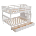 Stairway Full Over Full Bunk Bed With Drawer, Storage And Guard Rail For Bedroom, White Old Sku: Lp000310Aak White Solid Wood