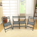 Furniture Slatted Wood Folding Special Event Chair Gray, Set Of 4, Folding Chair, Foldable Style Gray Solid Wood