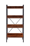 Dn 3&4 Layer Display Bookshelf H Ladder Shelf Storage Shelves Rack Shelf Unit Metal Frame, Tigger, 2 Pc Per 2 Cartons Brown Mdf