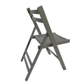 Furniture Slatted Wood Folding Special Event Chair Gray, Set Of 4, Folding Chair, Foldable Style Gray Solid Wood