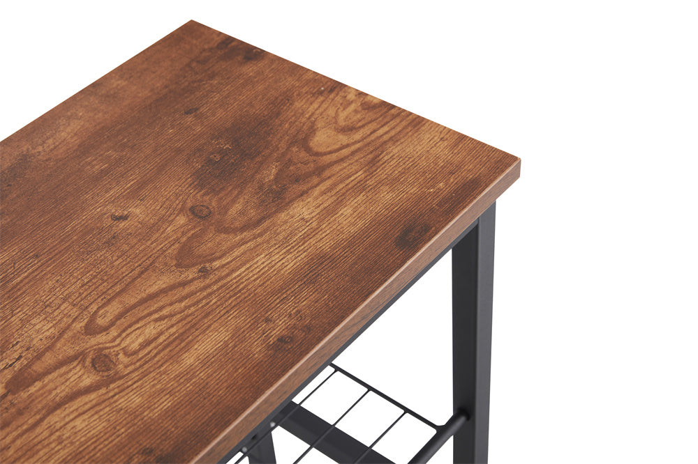 Dn 3 & 4 Tier Metal Shoe Rack, Modern Multifunctional Shoe Storage Shelf With Mdf Top Board, 1 Pc Per Carton, 2Pc 2Ctn Brown Mdf