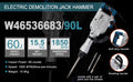 1700W 1850 Bpm Electric Demolition Jack Hammer 1 1 8 Inch Sds Hex Heavy Duty Concrete Pavement Breaker Drills Kit Silver Aluminium