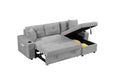 Mega Convertible Corner Sofa With Armrest Storage, Living Room And Apartment Sectional Sofa, Right Chaise Longue And Grey Grey Foam Fabric
