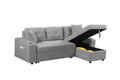 Mega Convertible Corner Sofa With Armrest Storage, Living Room And Apartment Sectional Sofa, Right Chaise Longue And Grey Grey Foam Fabric