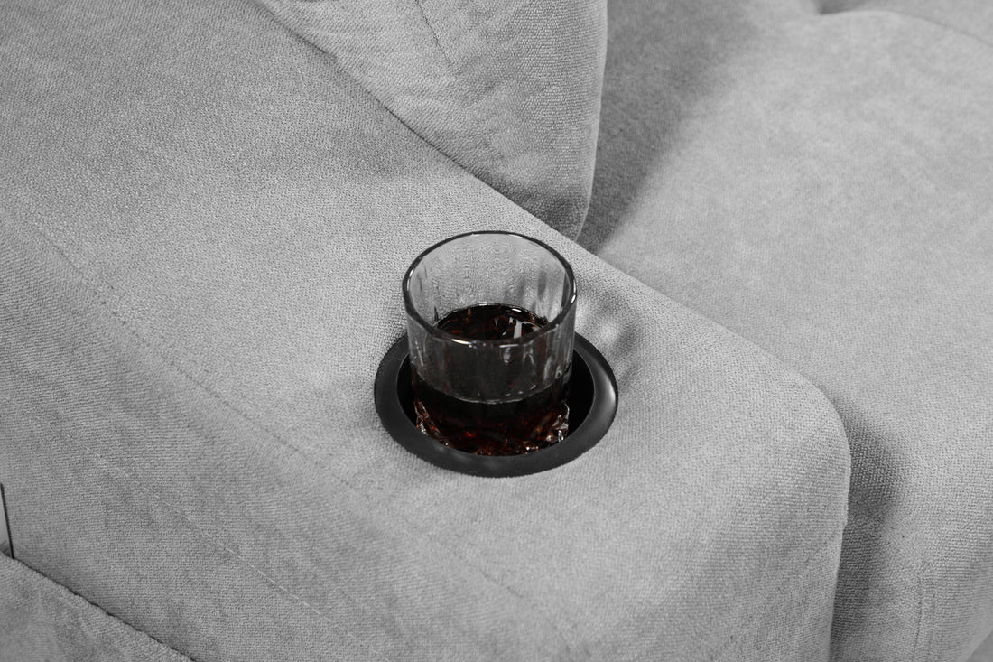 Mega Convertible Corner Sofa With Armrest Storage, Living Room And Apartment Sectional Sofa, Right Chaise Longue And Grey Grey Foam Fabric